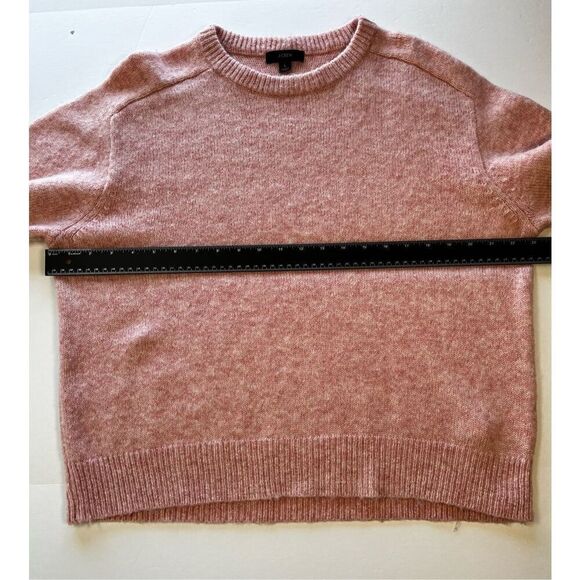 J. Crew Relaxed Saddle Sleeve Merino Wool Blend Sweater Heather Blush Size Large - Picture 6 of 8